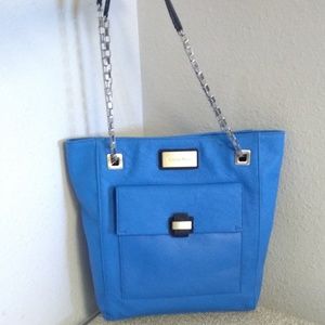 Calvin Klein Blue Pebbled Leather Bag
